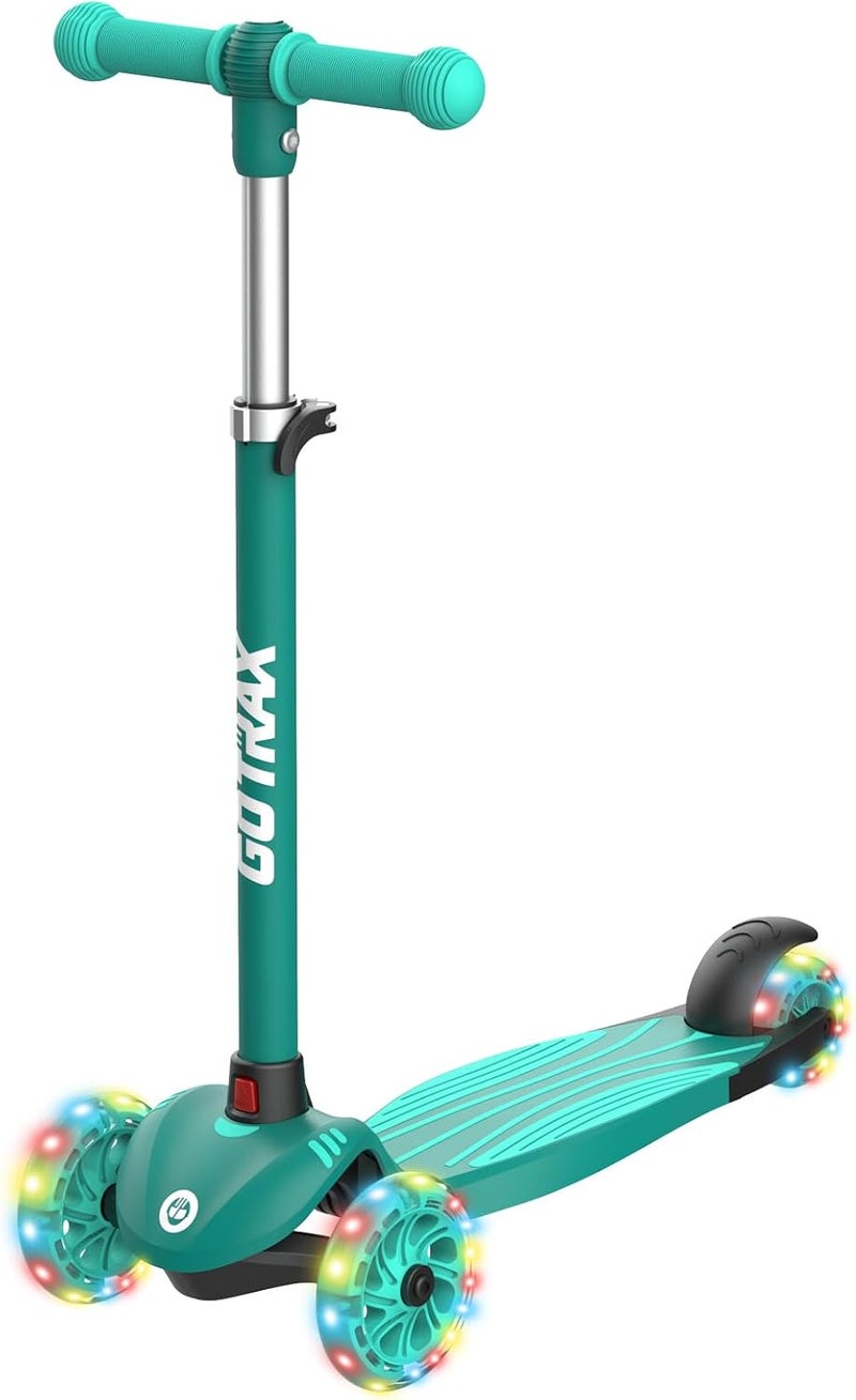 GOTRAX KS1 Kids Kick Scooter, LED Lighted Wheels and 3 Adjustable Height Handlebars, Lean-to-Steer & Widen Anti-Slip Deck, 3 Wheel Scooter for Boys & Girls Ages 2-8 and up to 110 Lbs - Image 1